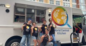WCK HIP interns preparing for DC food distribution event